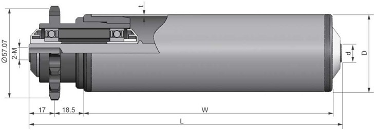 ML2214型 塑鋼單鏈輥筒 內(nèi)螺紋式